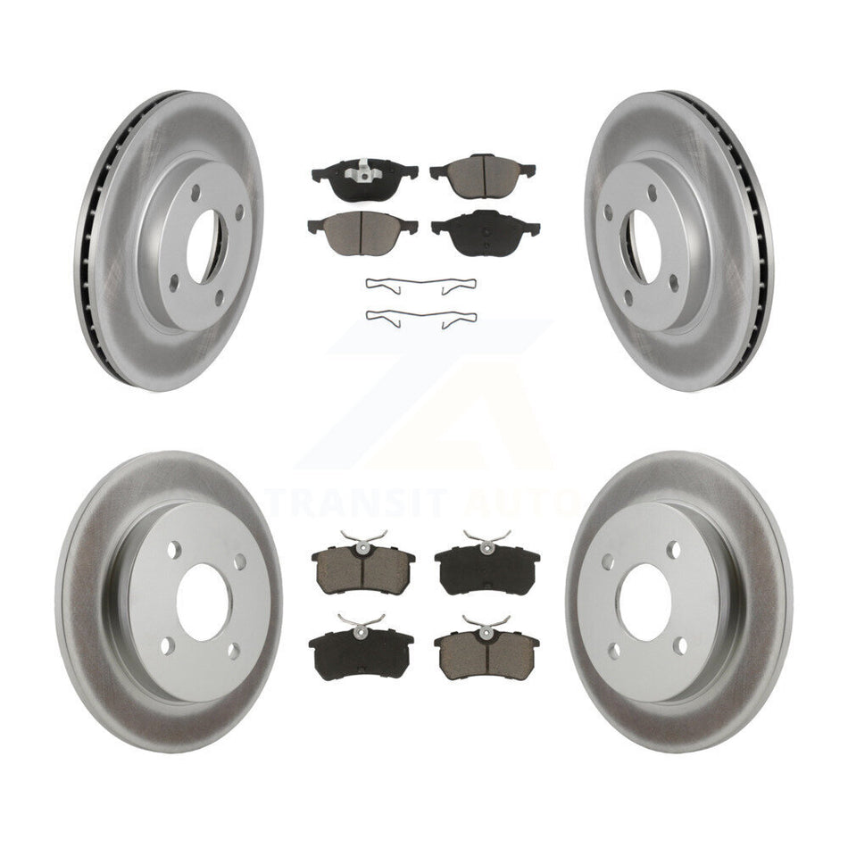 Front Rear Coated Disc Brake Rotors And Ceramic Pads Kit For 2004 Ford Focus LX Mid High SE ZTS ZTW ZX3 ZX5 From 04 05 KGC-100891