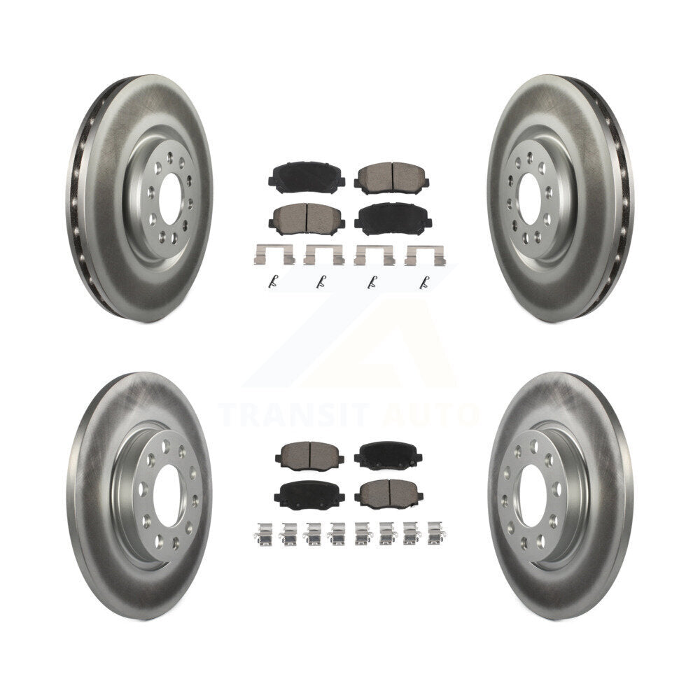 Front Rear Coated Disc Brake Rotors And Ceramic Pads Kit For Chrysler 200 KGC-100895