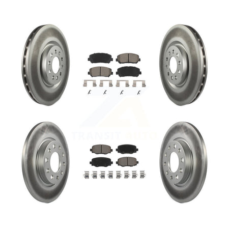 Front Rear Coated Disc Brake Rotors And Ceramic Pads Kit For Chrysler 200 KGC-100895
