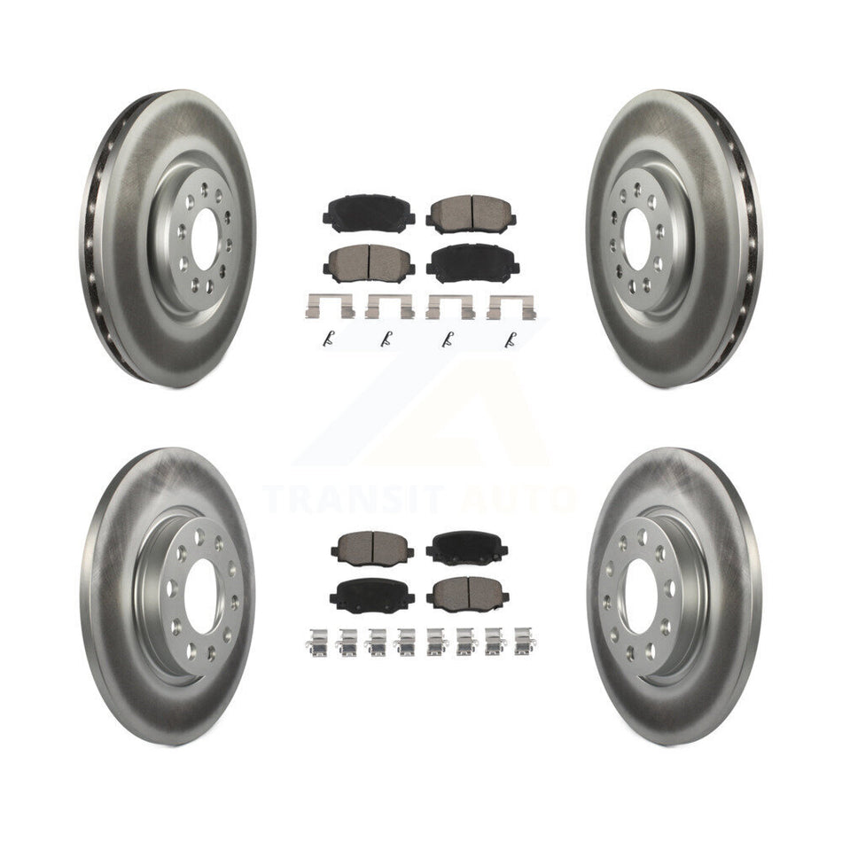 Front Rear Coated Disc Brake Rotors And Ceramic Pads Kit For Chrysler 200 KGC-100895