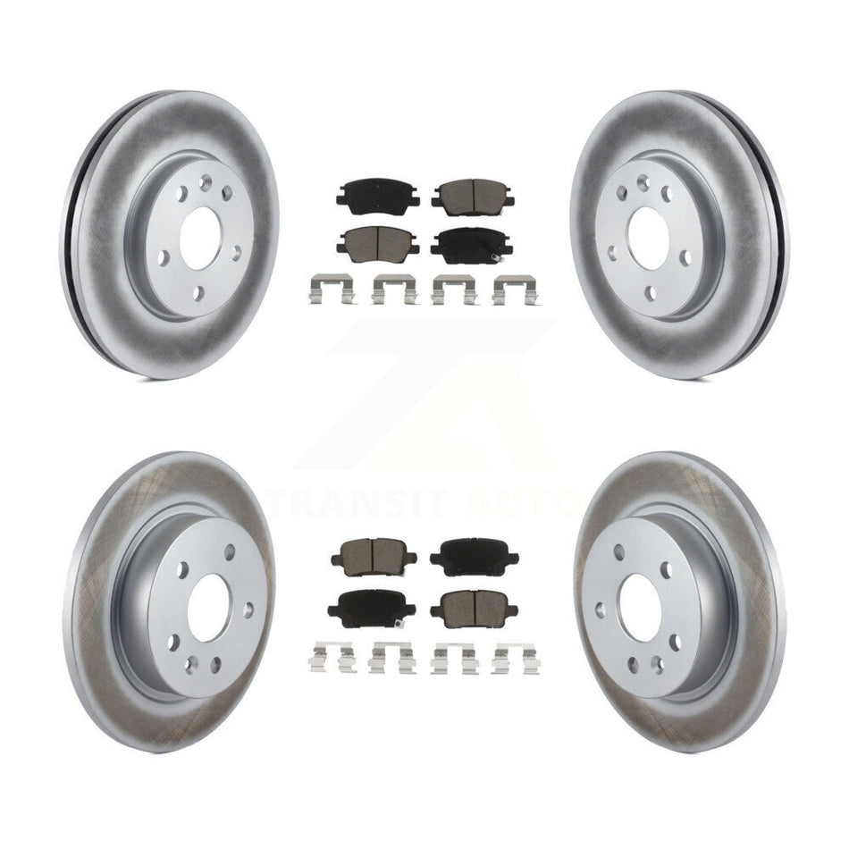 Front Rear Coated Disc Brake Rotors And Ceramic Pads Kit For 2016 Chevrolet Cruze With 268mm Diameter Rotor KGC-100904