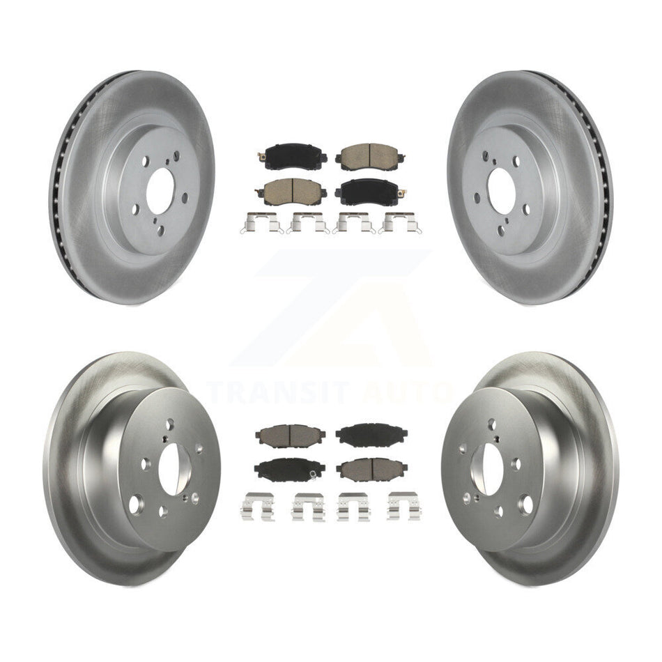 Front Rear Coated Disc Brake Rotors And Ceramic Pads Kit For Subaru Crosstrek Impreza KGC-100906
