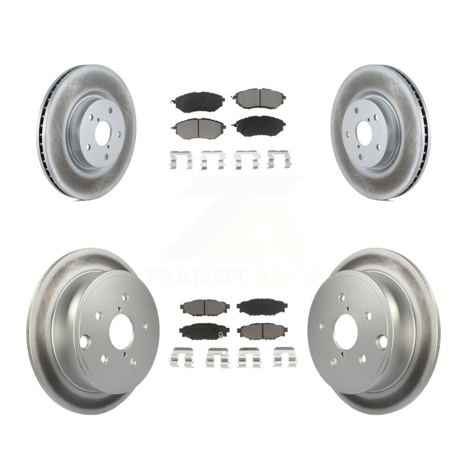 Front Rear Coated Disc Brake Rotors And Ceramic Pads Kit For Subaru WRX KGC-100913