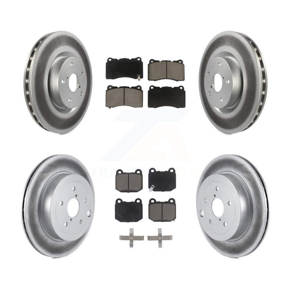 Front Rear Coated Disc Brake Rotors And Ceramic Pads Kit For Subaru Impreza WRX STI KGC-100922