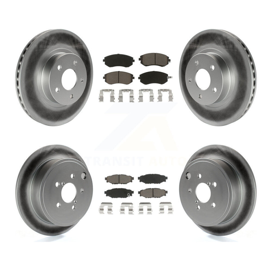 Front Rear Coated Disc Brake Rotors And Ceramic Pads Kit For Subaru Impreza KGC-100923