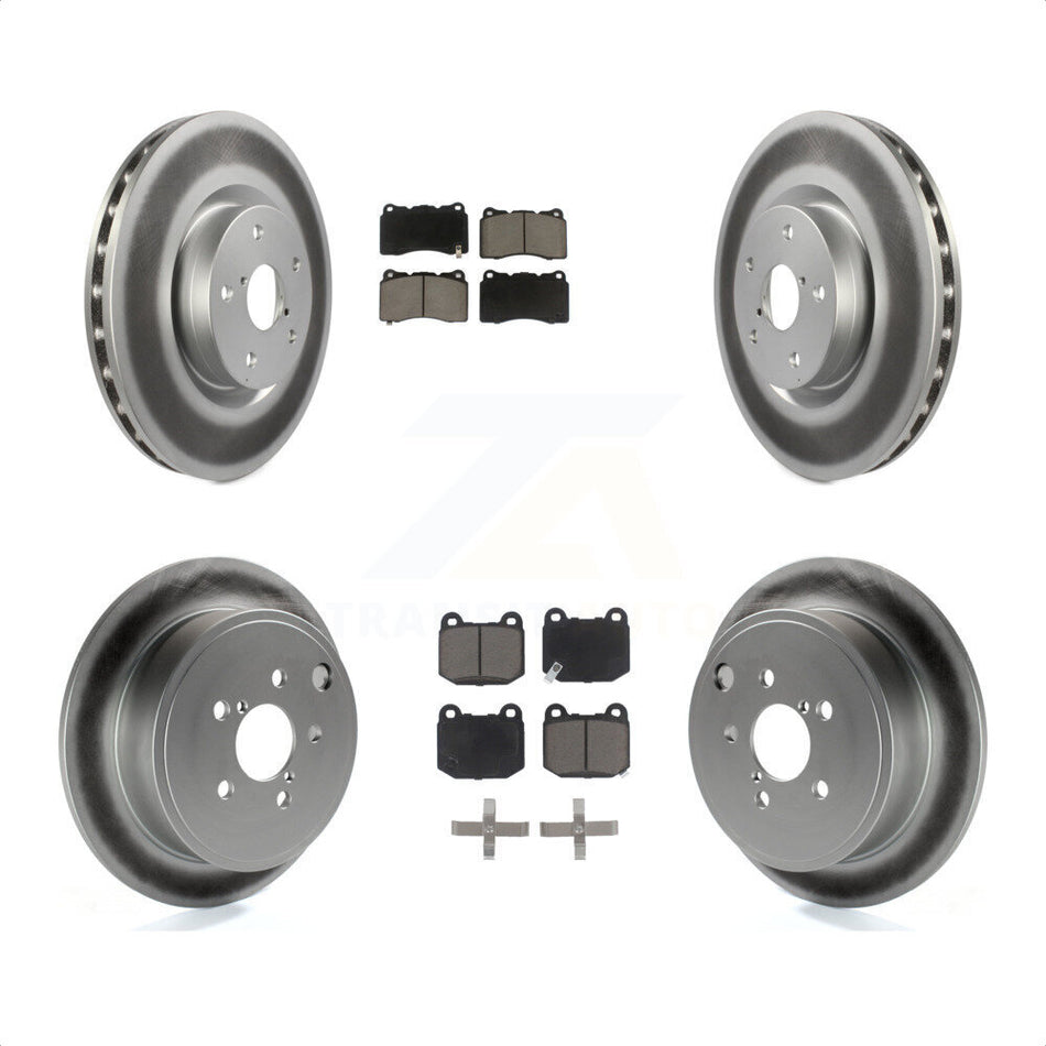 Front Rear Coated Brake Rotor Ceramic Pad Kit For 2014 Subaru WRX With 17\\" Factory Wheels KGC-100930