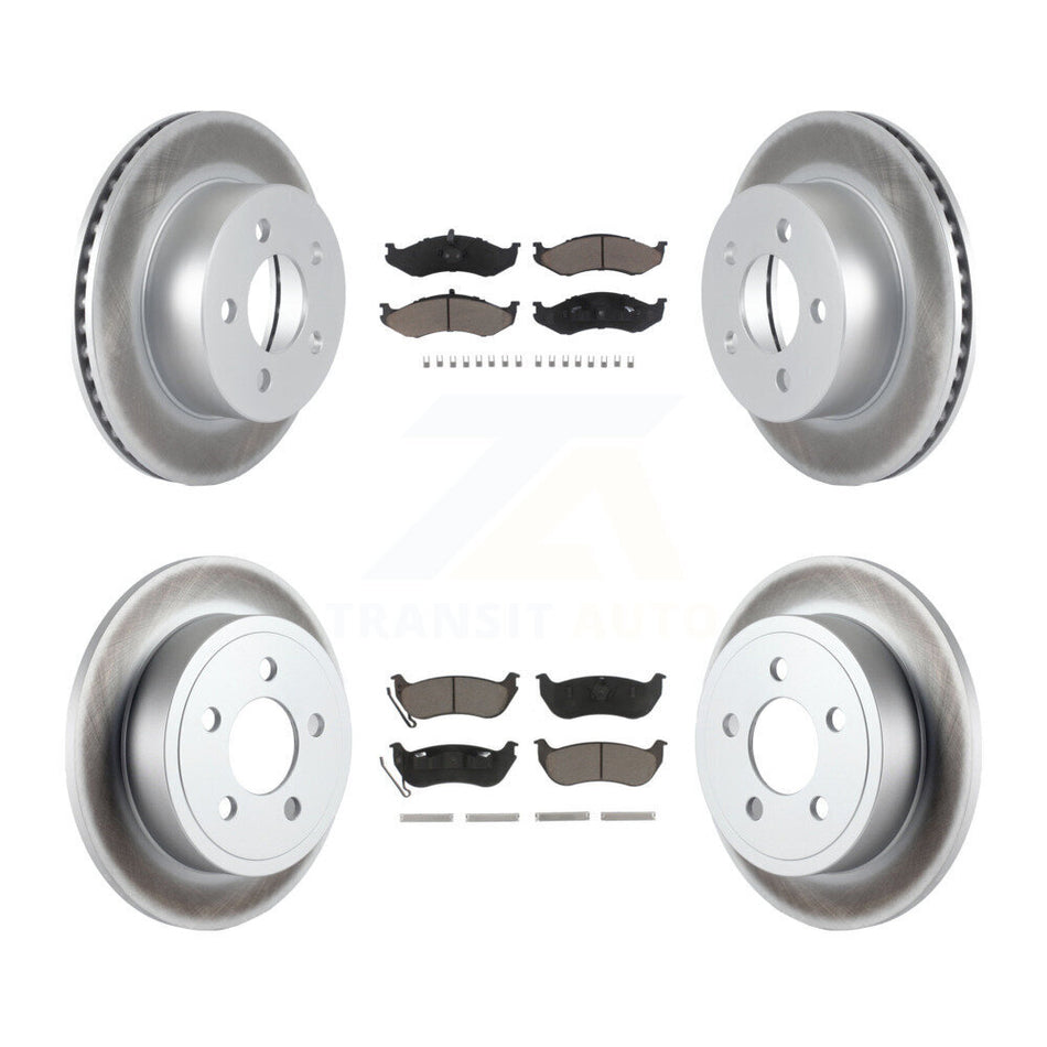 Front Rear Coated Disc Brake Rotors And Ceramic Pads Kit For Jeep Wrangler TJ rear brakes KGC-100932