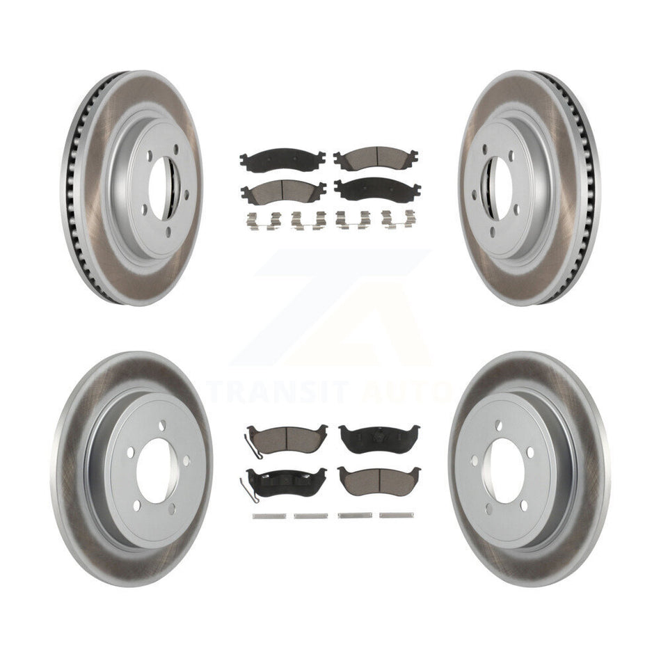 Front Rear Coated Disc Brake Rotors And Ceramic Pads Kit For Ford Explorer Sport Trac Mercury Mountaineer KGC-100933