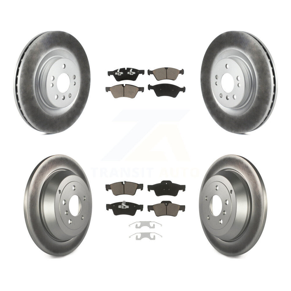 Front Rear Coated Disc Brake Rotors And Ceramic Pads Kit For 2007-2009 Mercedes-Benz ML320 With 350mm Diameter Rotor KGC-100938