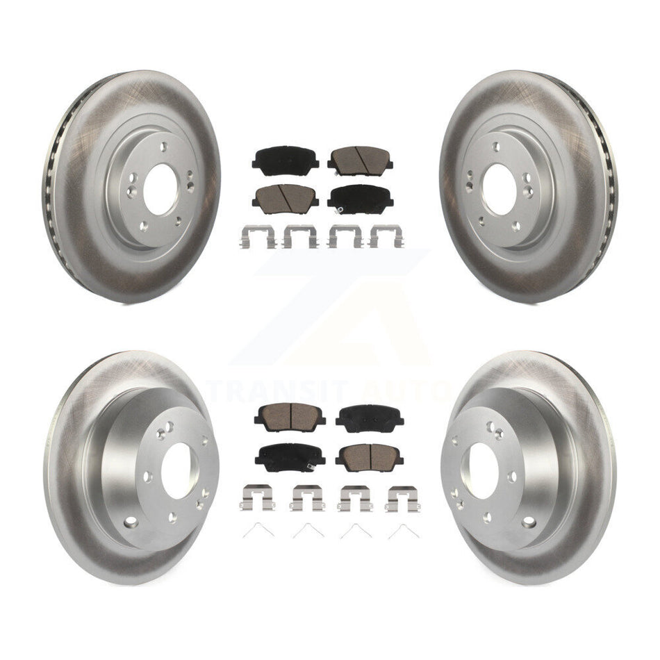 Front Rear Coated Disc Brake Rotor Ceramic Pad Kit For Kia Sorento Hyundai Santa Fe Sport KGC-100941