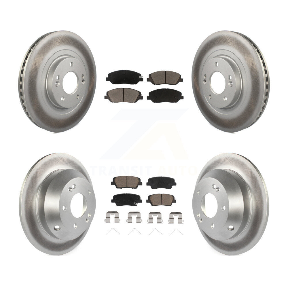 Front Rear Coated Disc Brake Rotors And Ceramic Pads Kit For Hyundai Santa Fe XL KGC-100942