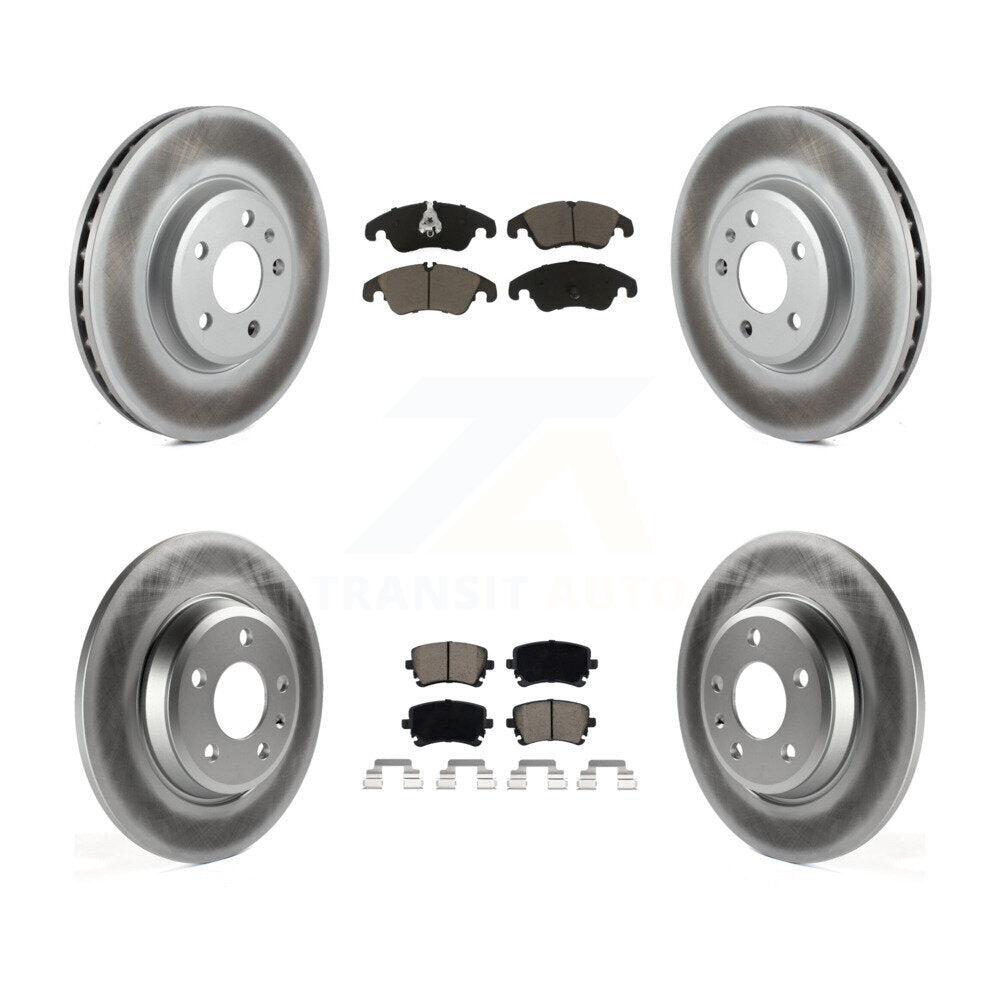 Front Rear Coated Disc Brake Rotors And Ceramic Pads Kit For 2013 Audi A4 allroad KGC-100954
