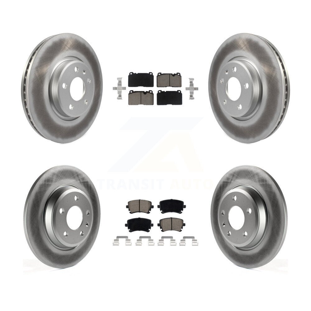 Front Rear Coated Disc Brake Rotors And Ceramic Pads Kit For 2016 Audi Q5 FLEX engine KGC-100955