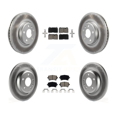 Front Rear Coated Disc Brake Rotors And Ceramic Pads Kit For 2016 Audi Q5 FLEX engine KGC-100955