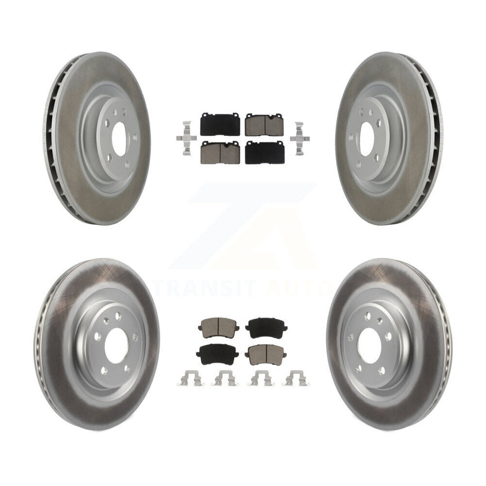 Front Rear Coated Disc Brake Rotors And Ceramic Pads Kit For Audi Q5 KGC-100956