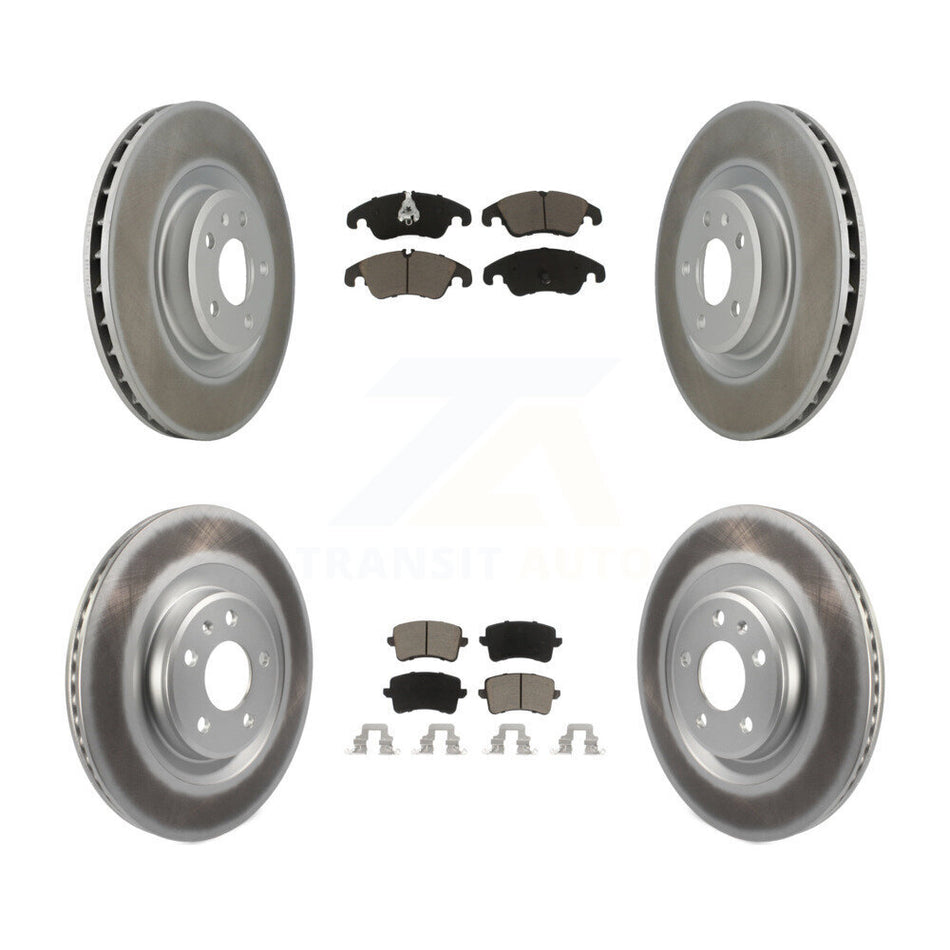 Front Rear Coated Disc Brake Rotors And Ceramic Pads Kit For Audi Q5 S5 KGC-100957