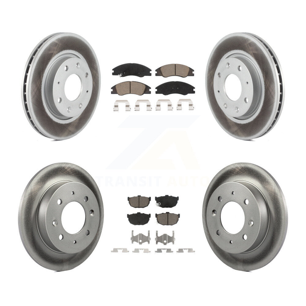Front Rear Coated Disc Brake Rotors And Ceramic Pads Kit For Kia Spectra Spectra5 KGC-100960
