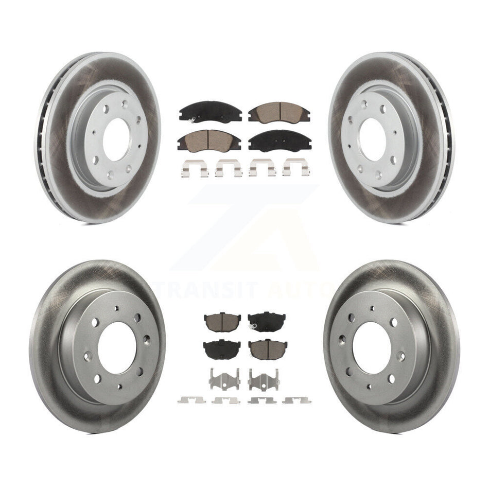 Front Rear Coated Disc Brake Rotors And Ceramic Pads Kit For Kia Spectra Spectra5 KGC-100960