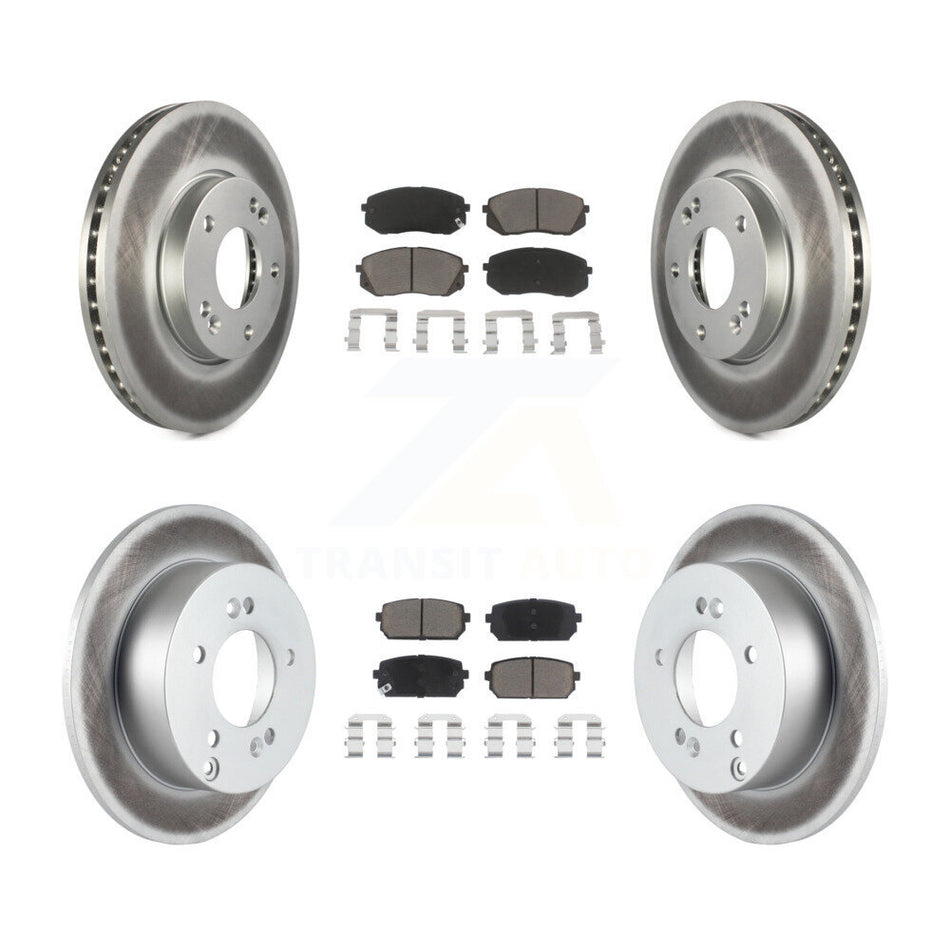 Front Rear Coated Disc Brake Rotors And Ceramic Pads Kit For 2007-2009 Kia Rondo KGC-100963