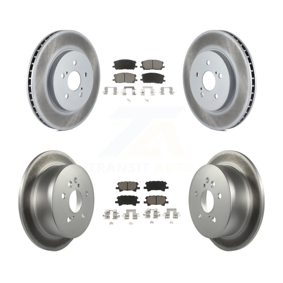 Front Rear Coated Disc Brake Rotors And Ceramic Pads Kit For Lexus Toyota Highlander RX350 RX330 RX400h KGC-100964