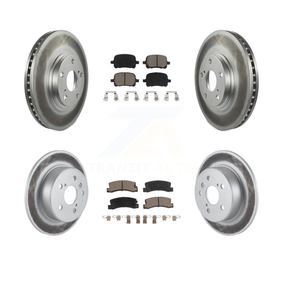Front Rear Coated Disc Brake Rotors And Ceramic Pads Kit For 1999-2001 Lexus RX300 AWD KGC-100972