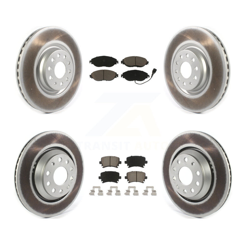 Front Rear Coated Disc Brake Rotors And Ceramic Pads Kit For Volkswagen GTI KGC-100979