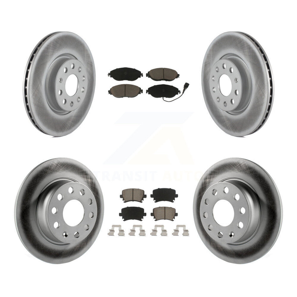 Front Rear Coated Disc Brake Rotors And Ceramic Pads Kit For 2015 Volkswagen GTI With Performance Package KGC-100981