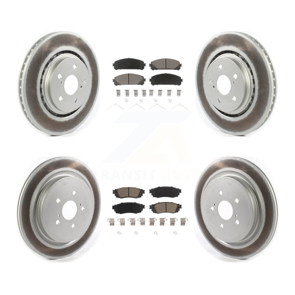 Front Rear Coated Disc Brake Rotors Ceramic Pad Kit For Lexus RX350 RX450h RX350L RX450hL KGC-101000