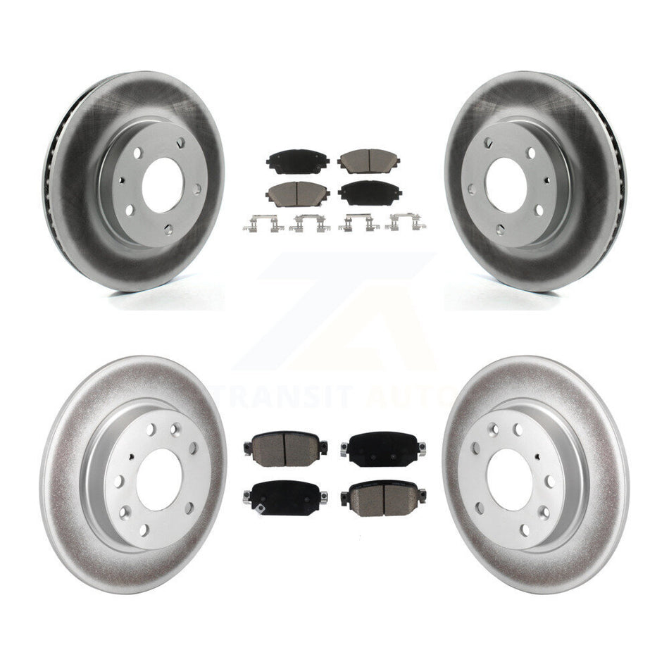 Front Rear Coated Disc Brake Rotors And Ceramic Pads Kit For 2019-2021 Mazda CX-3 FWD KGC-101004