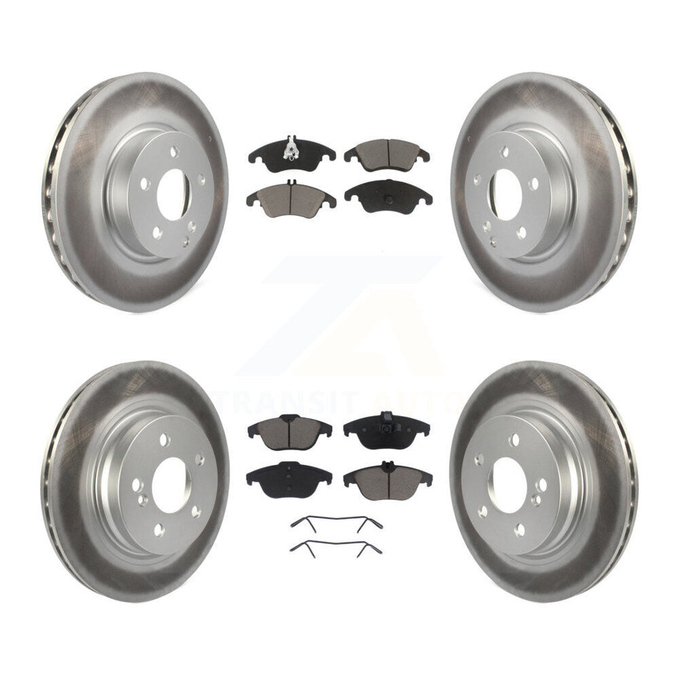 Front Rear Coated Disc Brake Rotors And Ceramic Pads Kit For Mercedes-Benz E350 C300 C350 KGC-101010