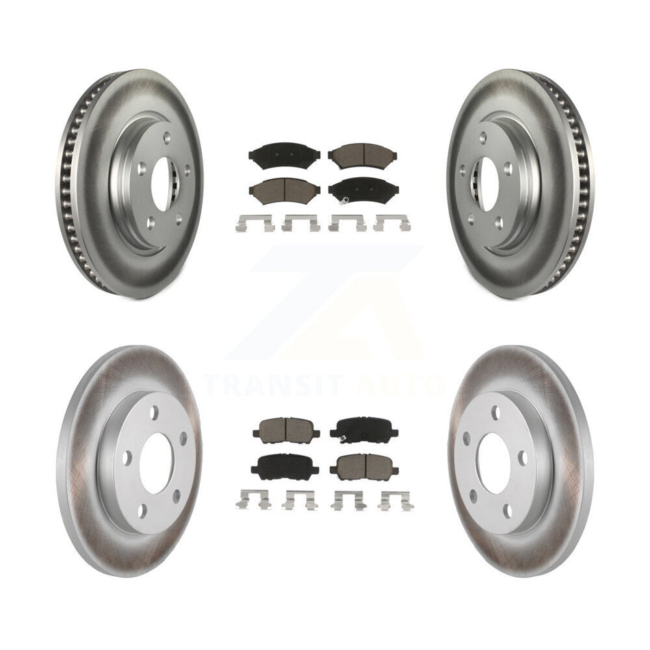 Front Rear Coated Disc Brake Rotors And Ceramic Pads Kit For Pontiac Grand Prix Buick LaCrosse Allure KGC-101021