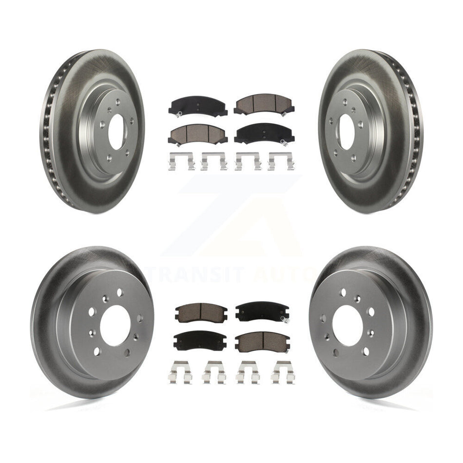 Front Rear Coated Disc Brake Rotors And Ceramic Pads Kit For Buick LaCrosse Allure KGC-101022