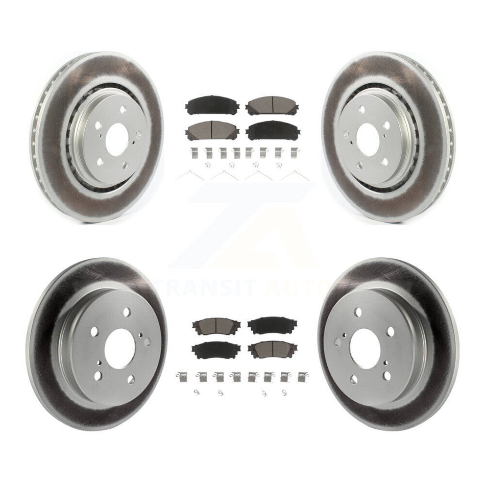 Front Rear Coated Disc Brake Rotors And Ceramic Pads Kit For Toyota Camry Avalon TRD KGC-101032