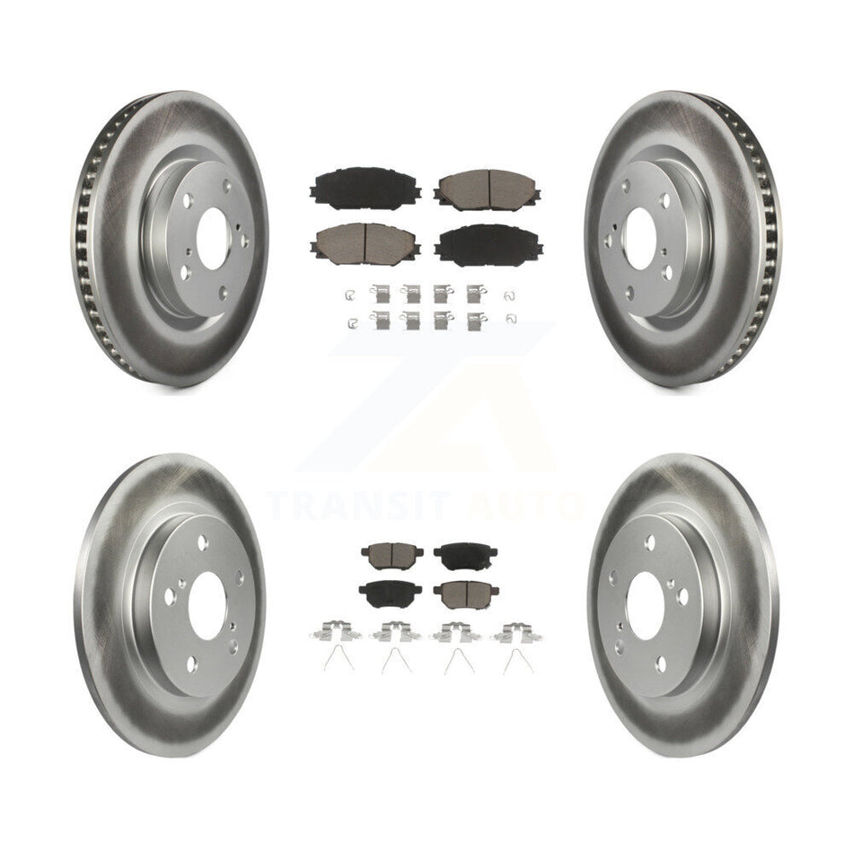 Front Rear Coated Disc Brake Rotors And Ceramic Pads Kit For Toyota Matrix Pontiac Vibe Corolla iM Scion KGC-101034