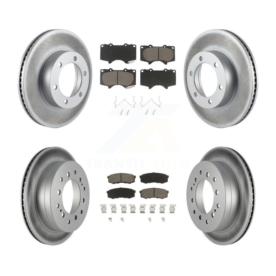 Front Rear Coated Disc Brake Rotors And Ceramic Pads Kit For Toyota Sequoia KGC-101041
