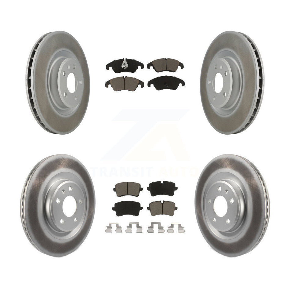 Front Rear Coated Disc Brake Rotors And Ceramic Pads Kit For Audi A6 Quattro A7 KGC-101049