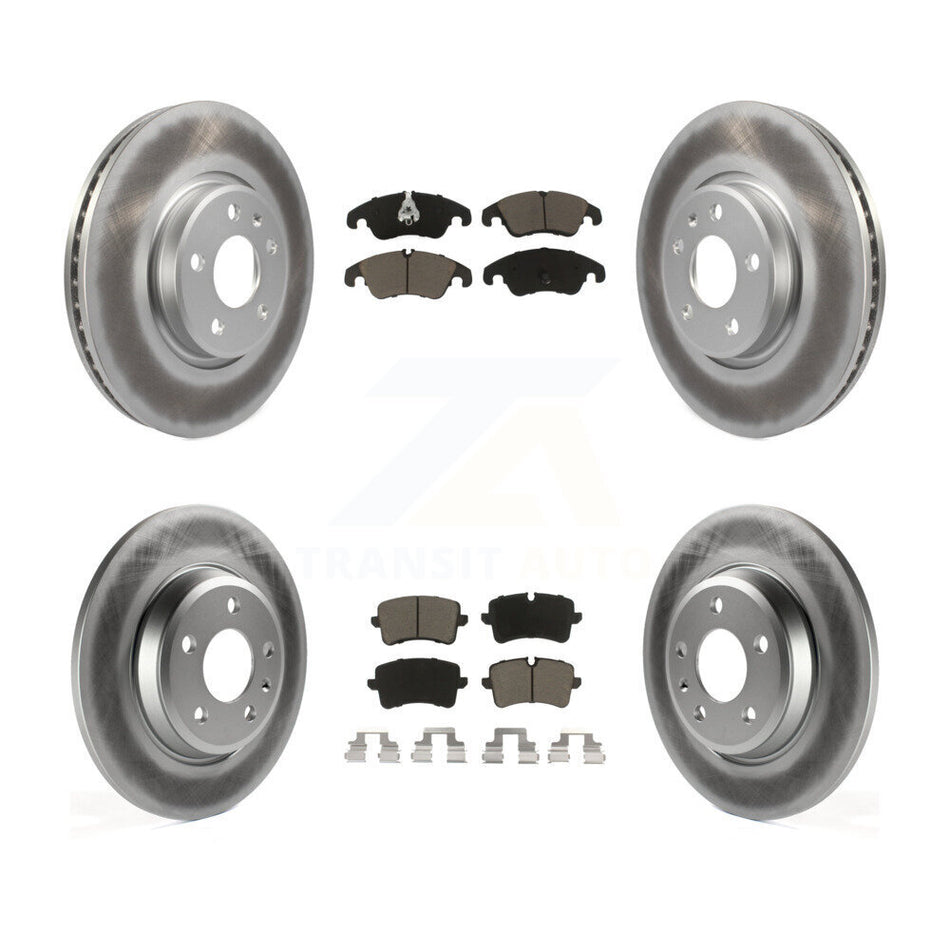 Front Rear Coated Disc Brake Rotors And Ceramic Pads Kit For 2013 Audi A6 With 320mm Diameter Rotor KGC-101051