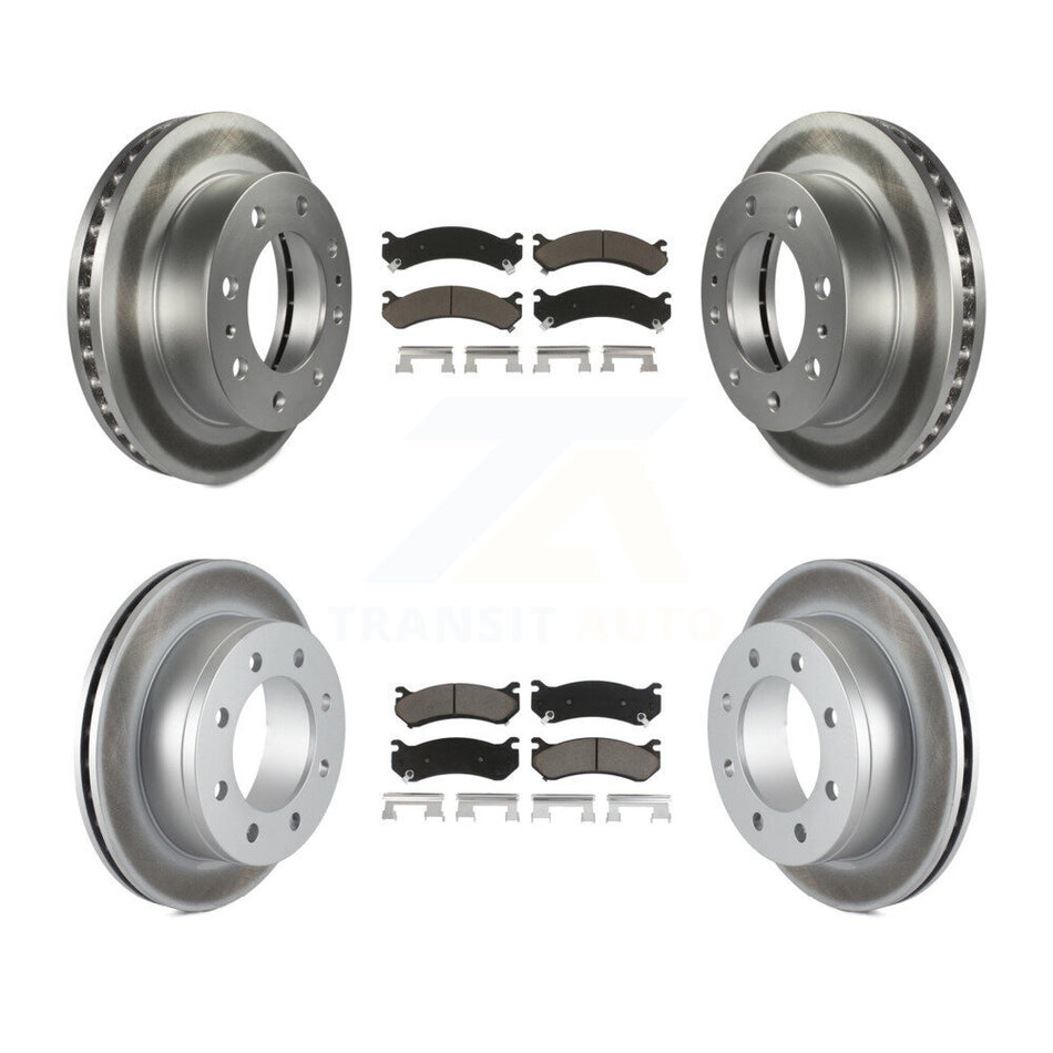 Front Rear Coated Disc Brake Rotors And Ceramic Pads Kit For Chevrolet Silverado 2500 HD GMC Sierra 3500 Classic Suburban Yukon XL Avalanche KGC-101053