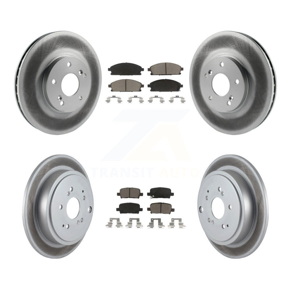 Front Rear Coated Disc Brake Rotors And Ceramic Pads Kit For 2003-2006 Acura MDX KGC-101057