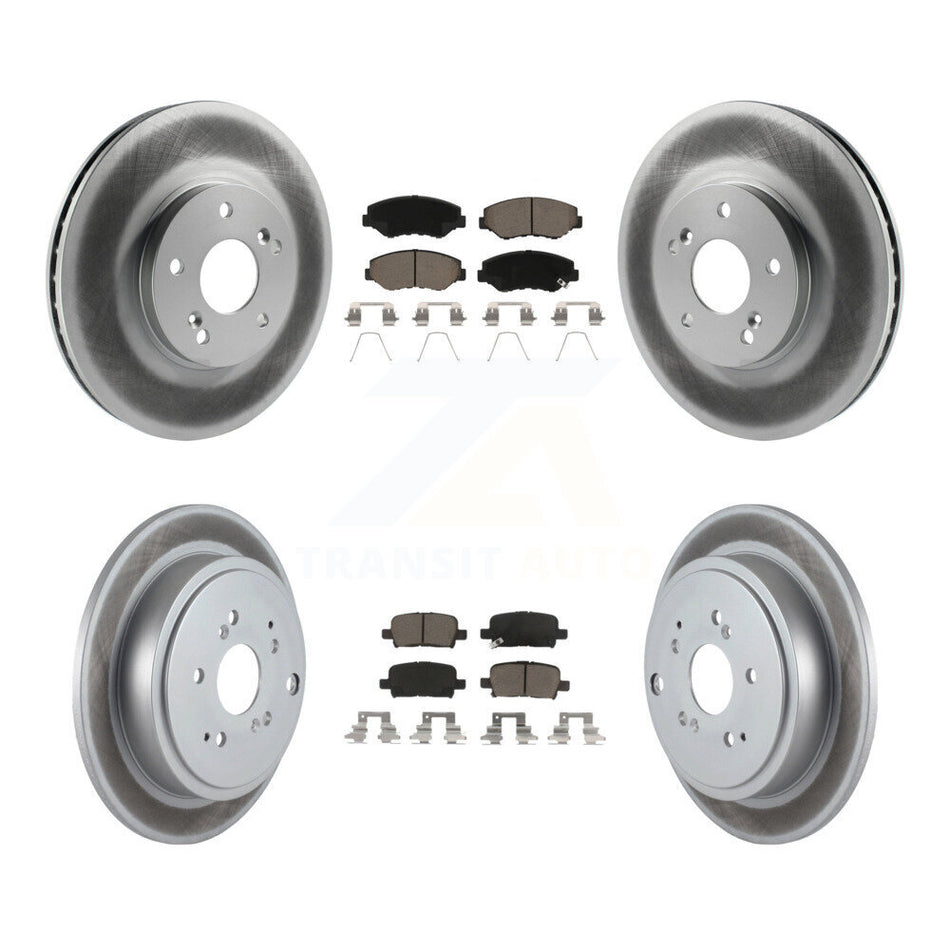 Front Rear Coated Disc Brake Rotors And Ceramic Pads Kit For 2003-2008 Honda Pilot KGC-101058