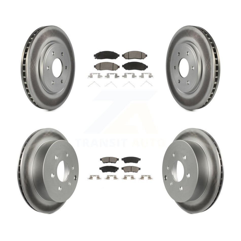 Front Rear Coated Disc Brake Rotors And Ceramic Pads Kit For Nissan Frontier Xterra Suzuki Equator KGC-101094