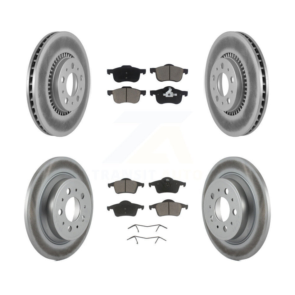 Front Rear Coated Disc Brake Rotors And Ceramic Pads Kit For Volvo S60 V70 XC70 S80 KGC-101100