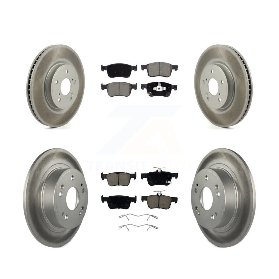 Front Rear Coated Disc Brake Rotors And Ceramic Pads Kit For Honda Accord KGC-101109