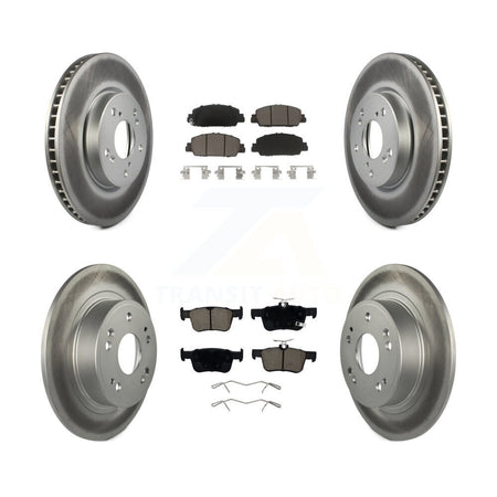 Front Rear Coated Disc Brake Rotors And Ceramic Pads Kit For Honda Accord KGC-101110
