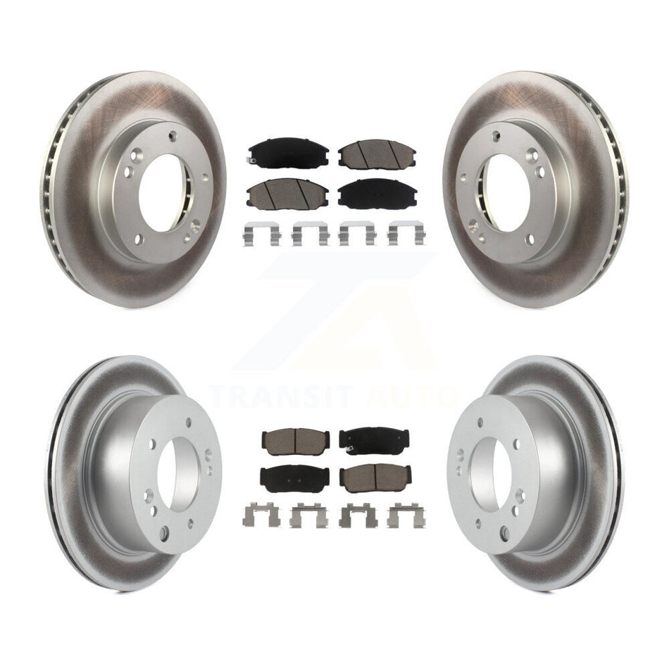 Front Rear Coated Disc Brake Rotors And Ceramic Pads Kit For 2003-2006 Kia Sorento KGC-101124