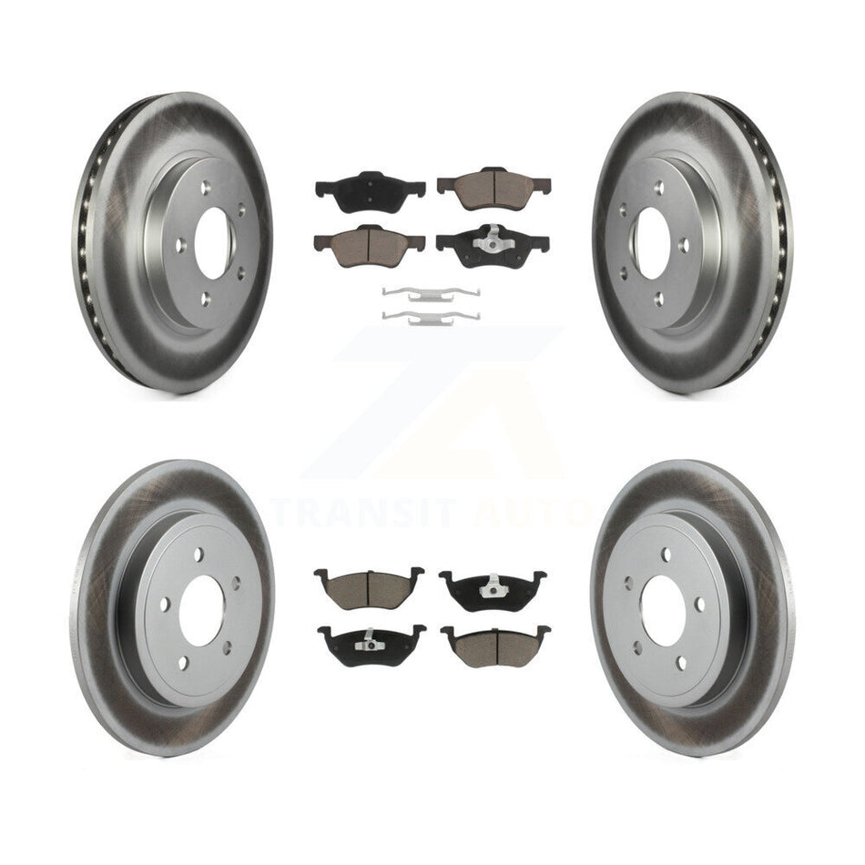 Front Rear Coated Disc Brake Rotors And Ceramic Pads Kit For Ford Escape Mercury Mariner Mazda Tribute KGC-101125