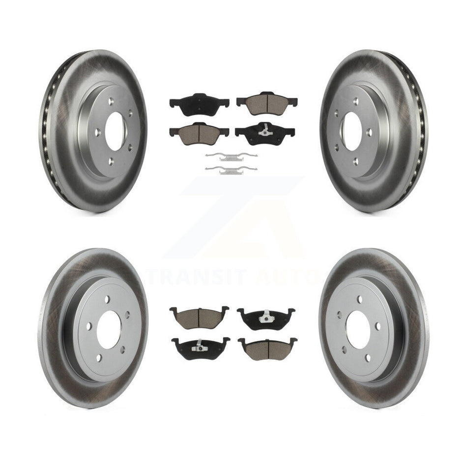 Front Rear Coated Disc Brake Rotors And Ceramic Pads Kit For Ford Escape Mercury Mariner KGC-101127