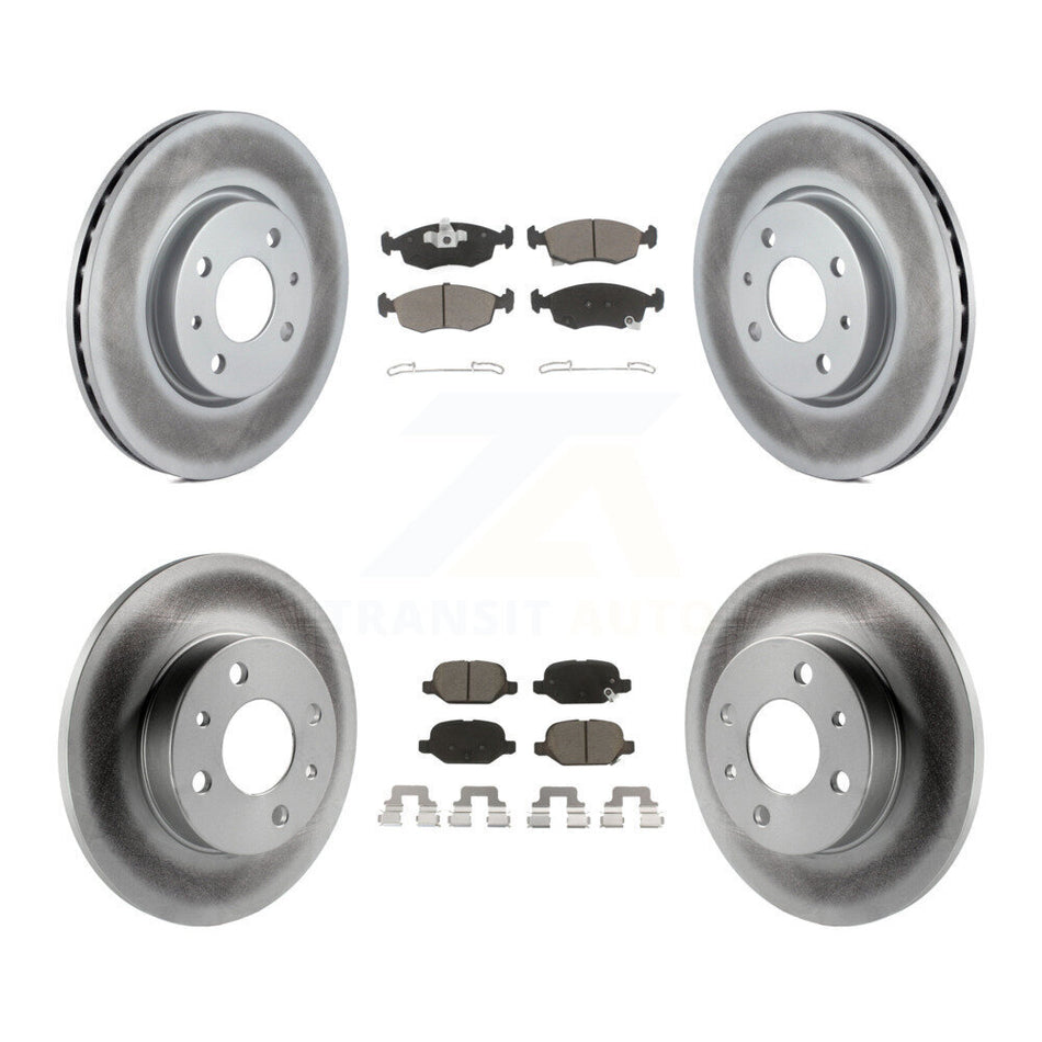Front Rear Coated Disc Brake Rotors And Ceramic Pads Kit For Fiat 500 KGC-101135