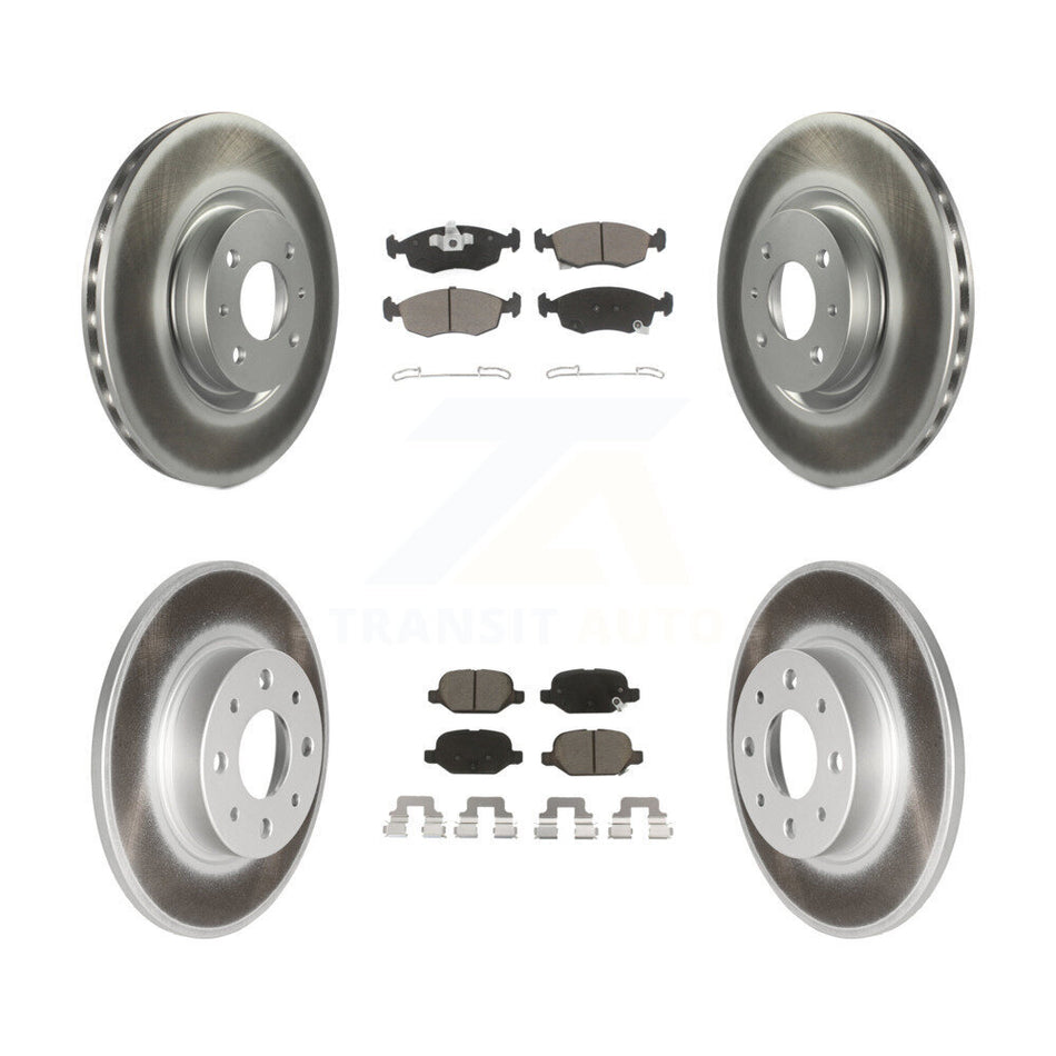 Front Rear Coated Disc Brake Rotors And Ceramic Pads Kit For Fiat 500 KGC-101136