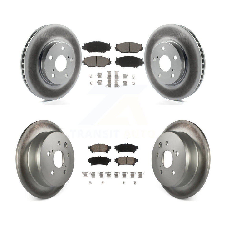 Front Rear Coated Disc Brake Rotors And Ceramic Pads Kit For 2014-2015 Lexus IS250 Base with RWD With F Sport Package KGC-101140